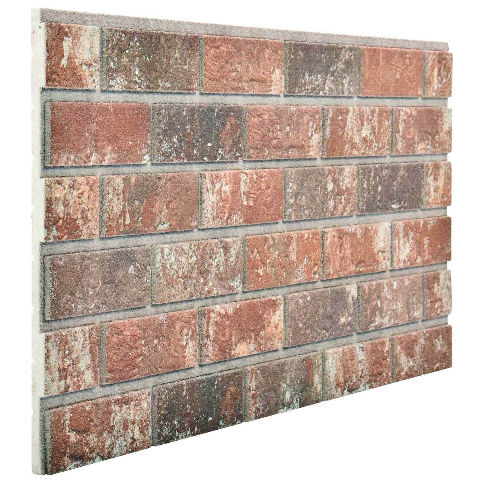 Vægpaneler 10 stk - mørkebrun og grå murstenslook 100 x 50 cm i EPS skum