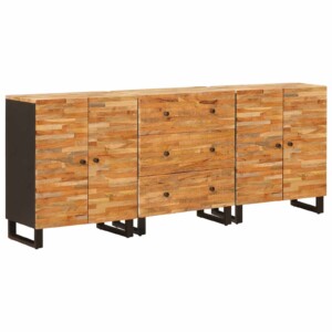 Sideboard 3 dele Brun 60 x 33 x 75 cm Massivt mangotræ