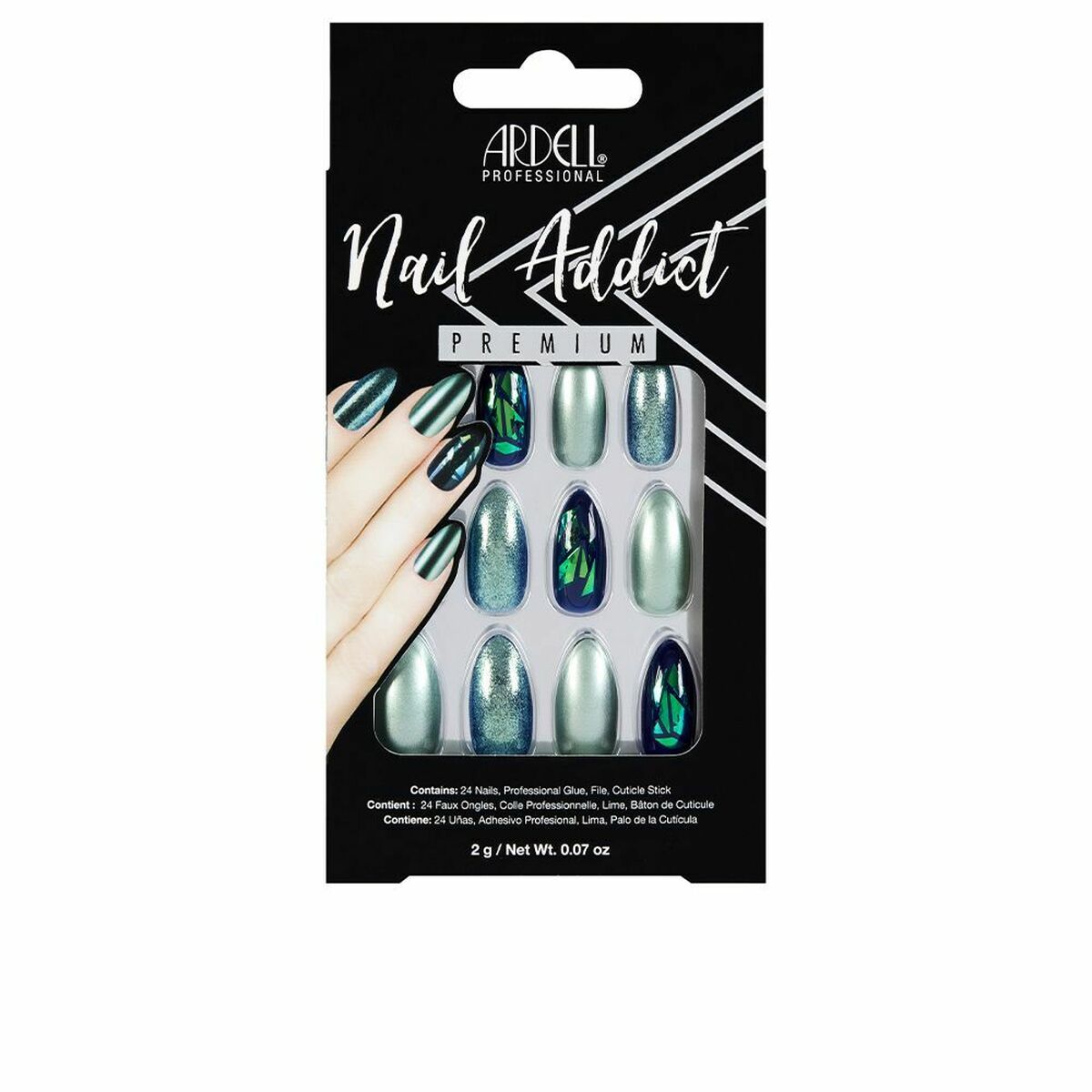 Falske negle Ardell 75887 Green Glitter Chrome (1 enheder)