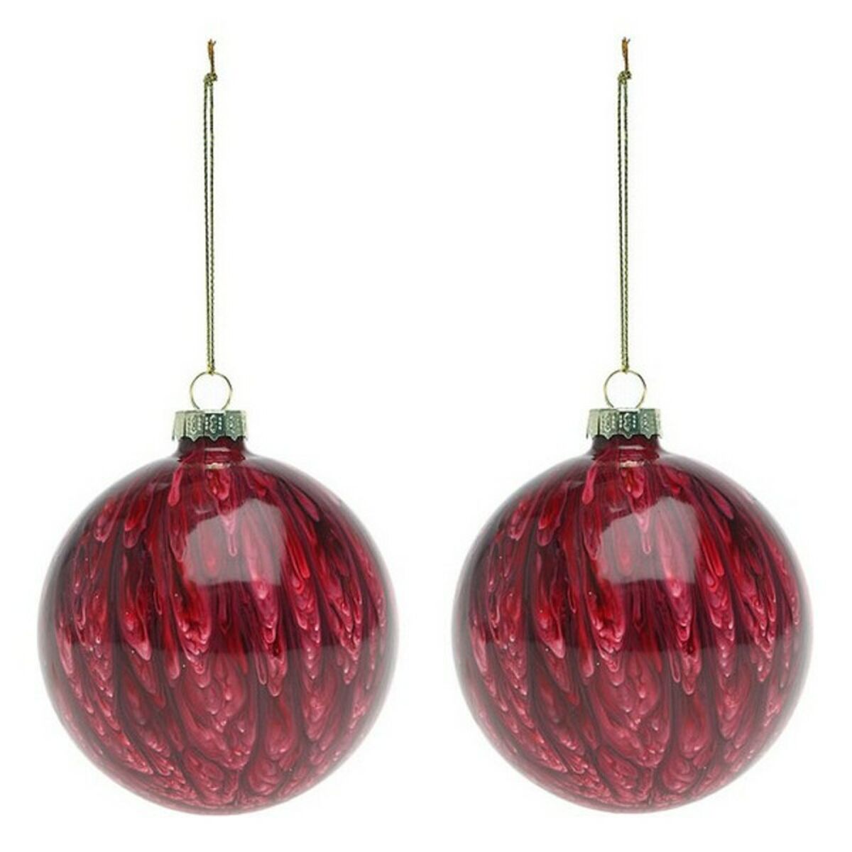 Julekugler (2 pcs) 113572 Brun Rød 8 cm (2 enheder)