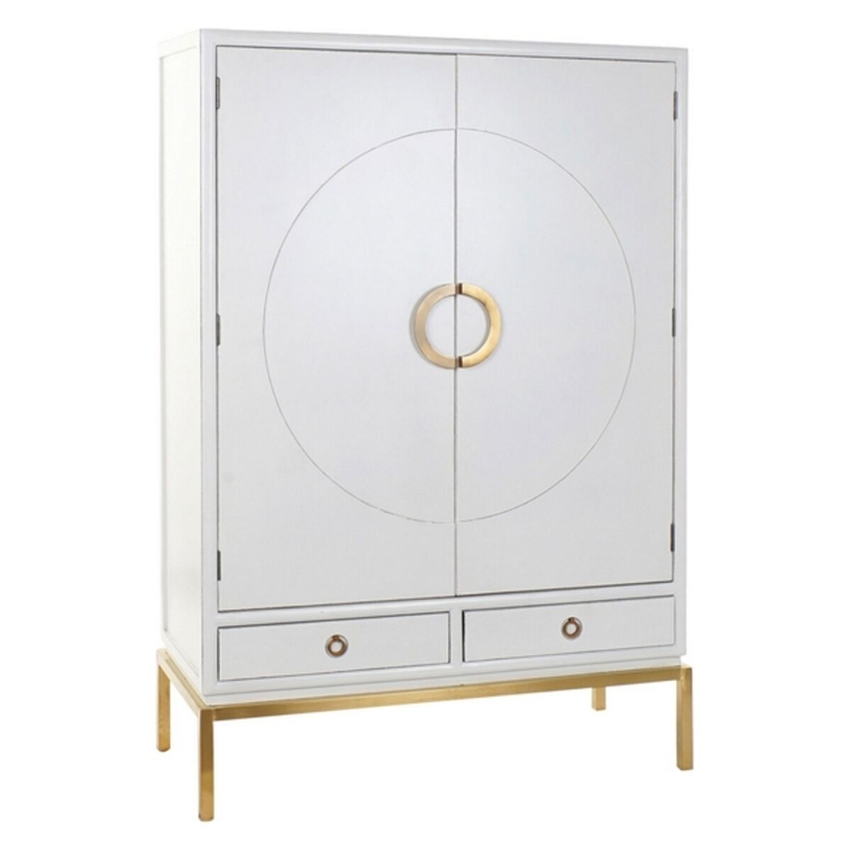 Skab DKD Home Decor Hvid Gylden Metal Poppel 120 x 50 x 175 cm
