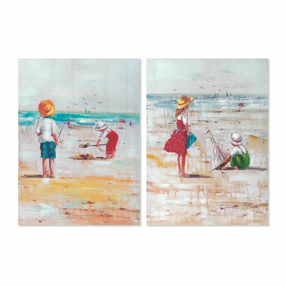 Lærred DKD Home Decor Lærred 50 x 2,5 x 70 cm
