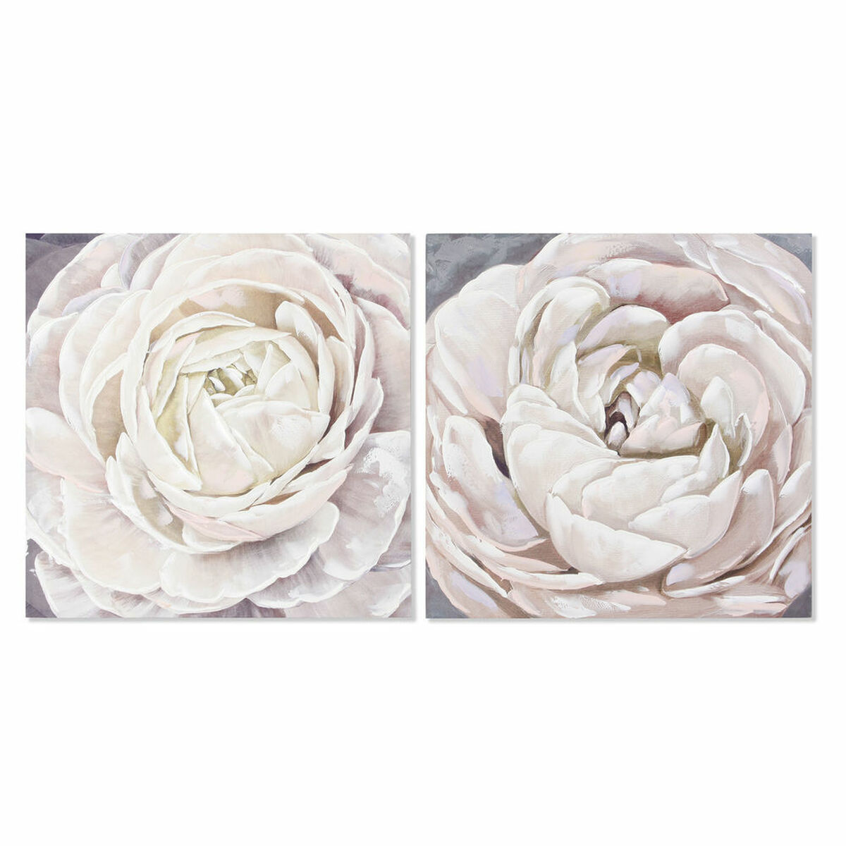 Lærred DKD Home Decor Lærred Træ MDF 80 x 3 x 80 cm Blomst