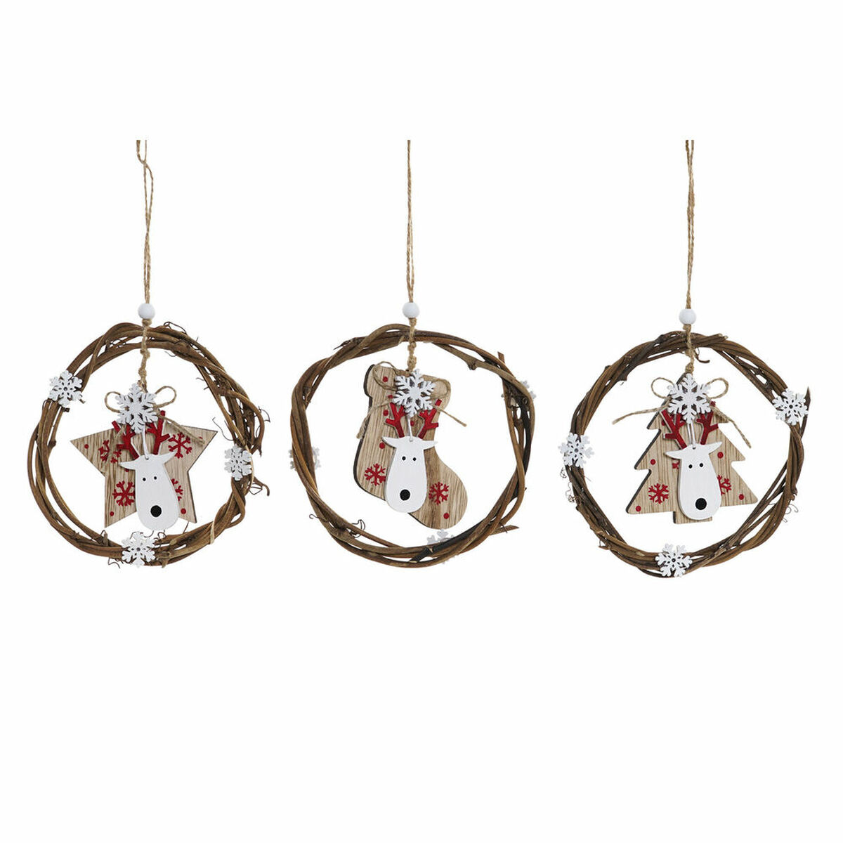 Julepynt DKD Home Decor Træ (3 pcs) (14 x 1 x 18 cm)