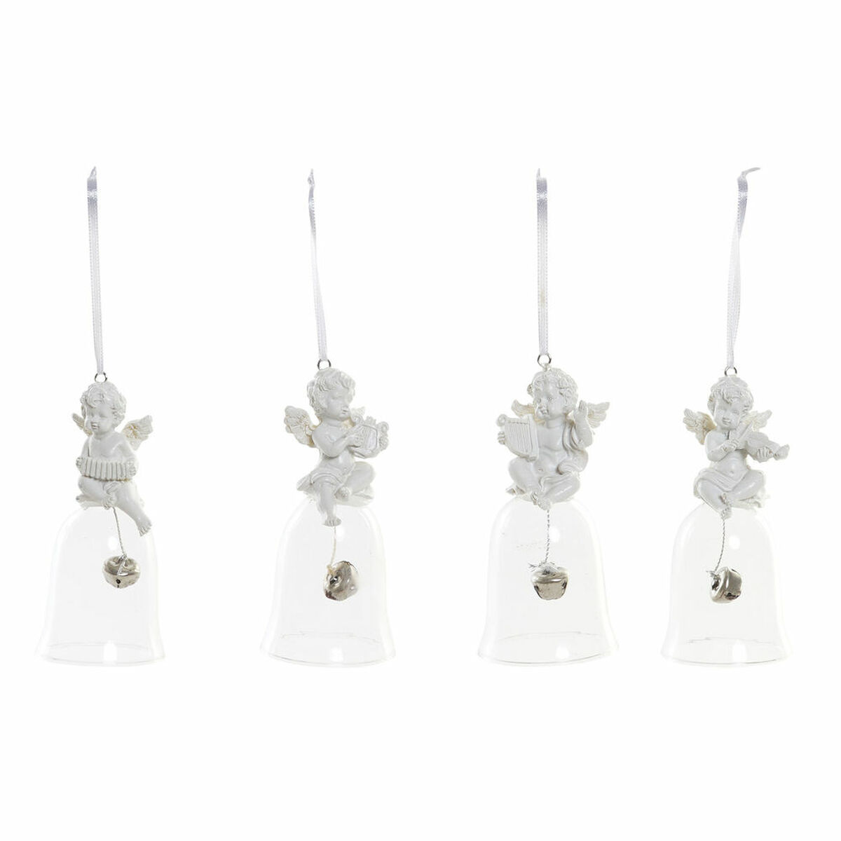Julepynt DKD Home Decor Harpiks Krystal Engel (4 pcs) (5 x 5 x 10.5 cm)