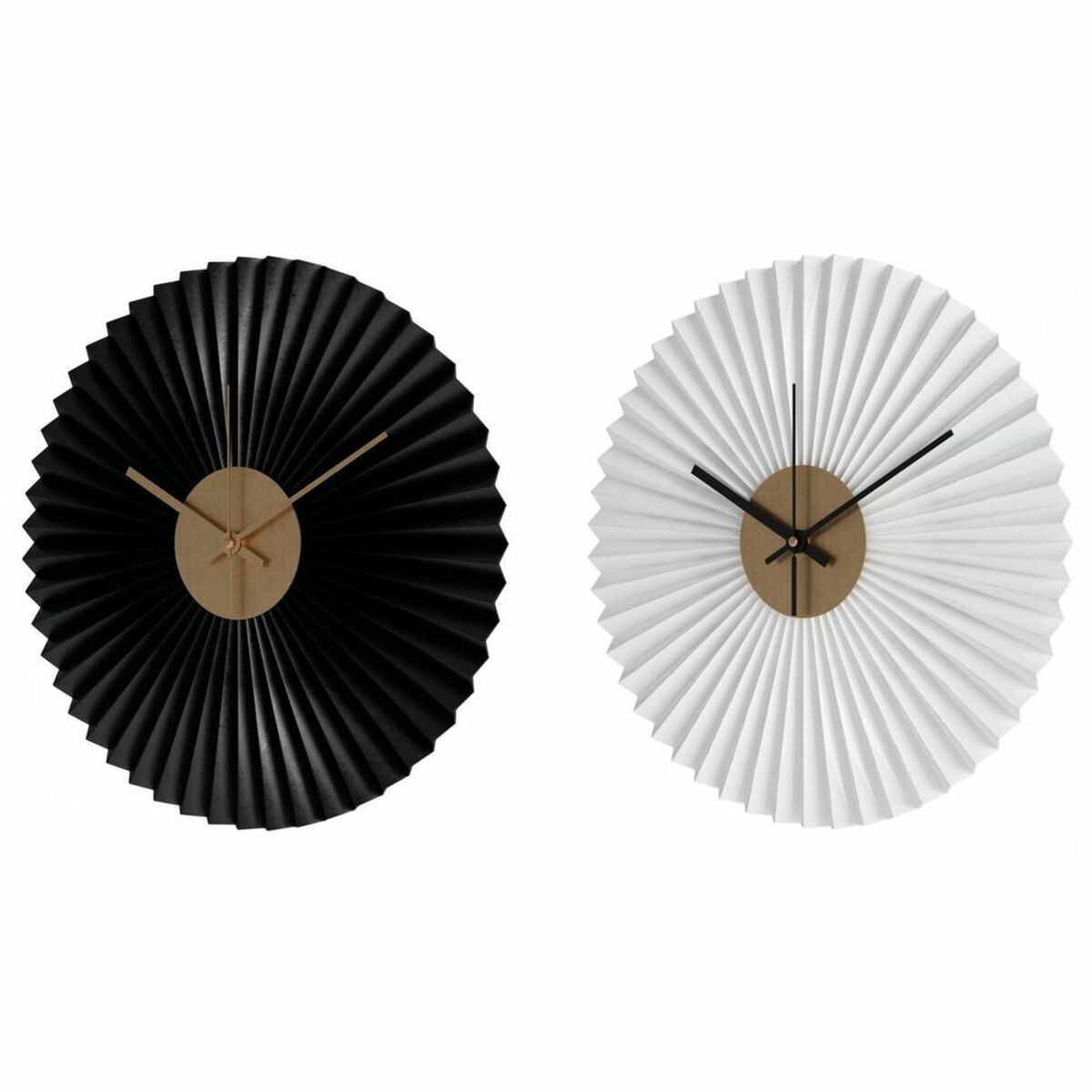 Vægur DKD Home Decor Hvid Sort Hvid/Sort Jern Plastik Moderne 30 x 4 x 30 cm (2 enheder)