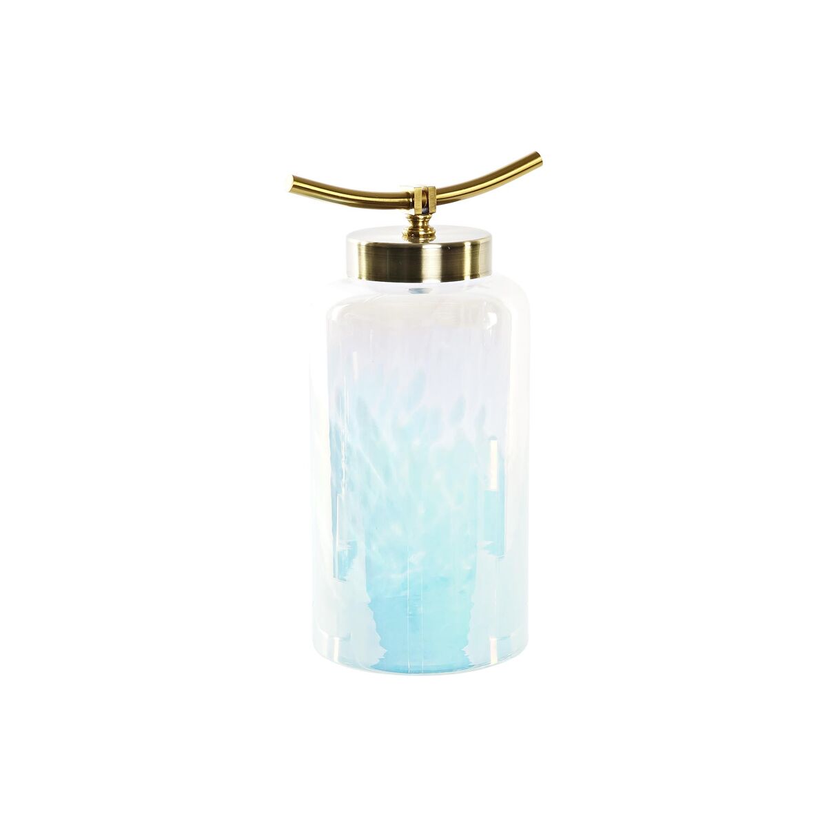 Vase DKD Home Decor Blå Gylden Metal Krystal Middelhavet 19 x 15 x 33 cm