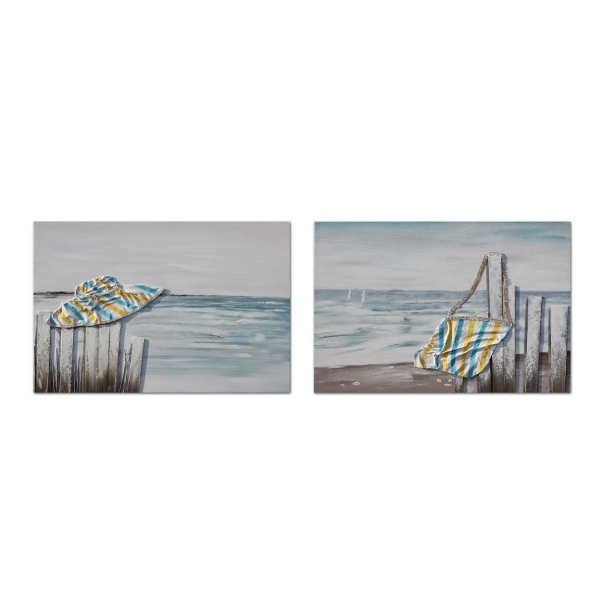 Lærred DKD Home Decor Lærred Træ MDF 90 x 2,5 x 60 cm