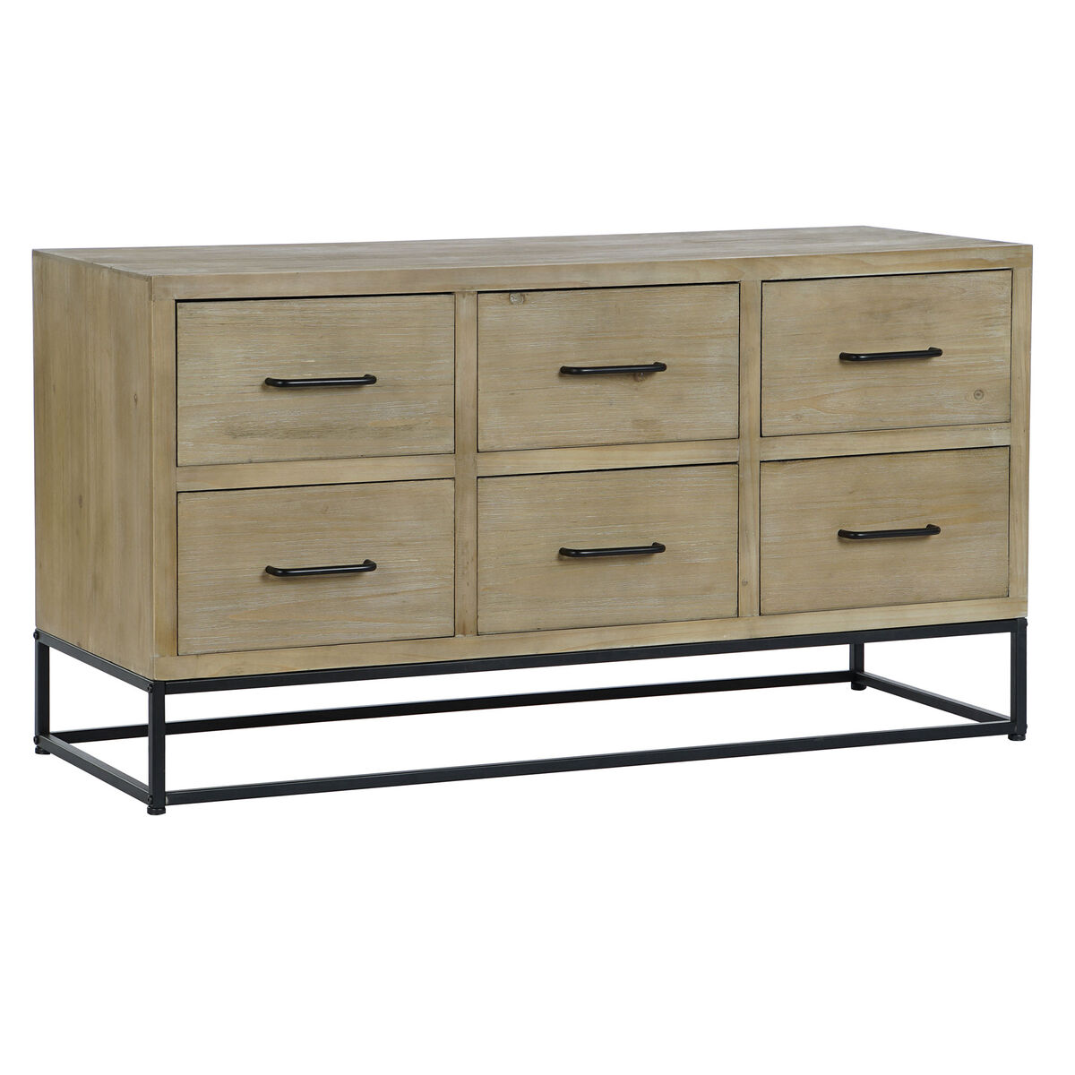 Skænk DKD Home Decor Sort Natur Metal Træ MDF 120 x 40 x 64 cm