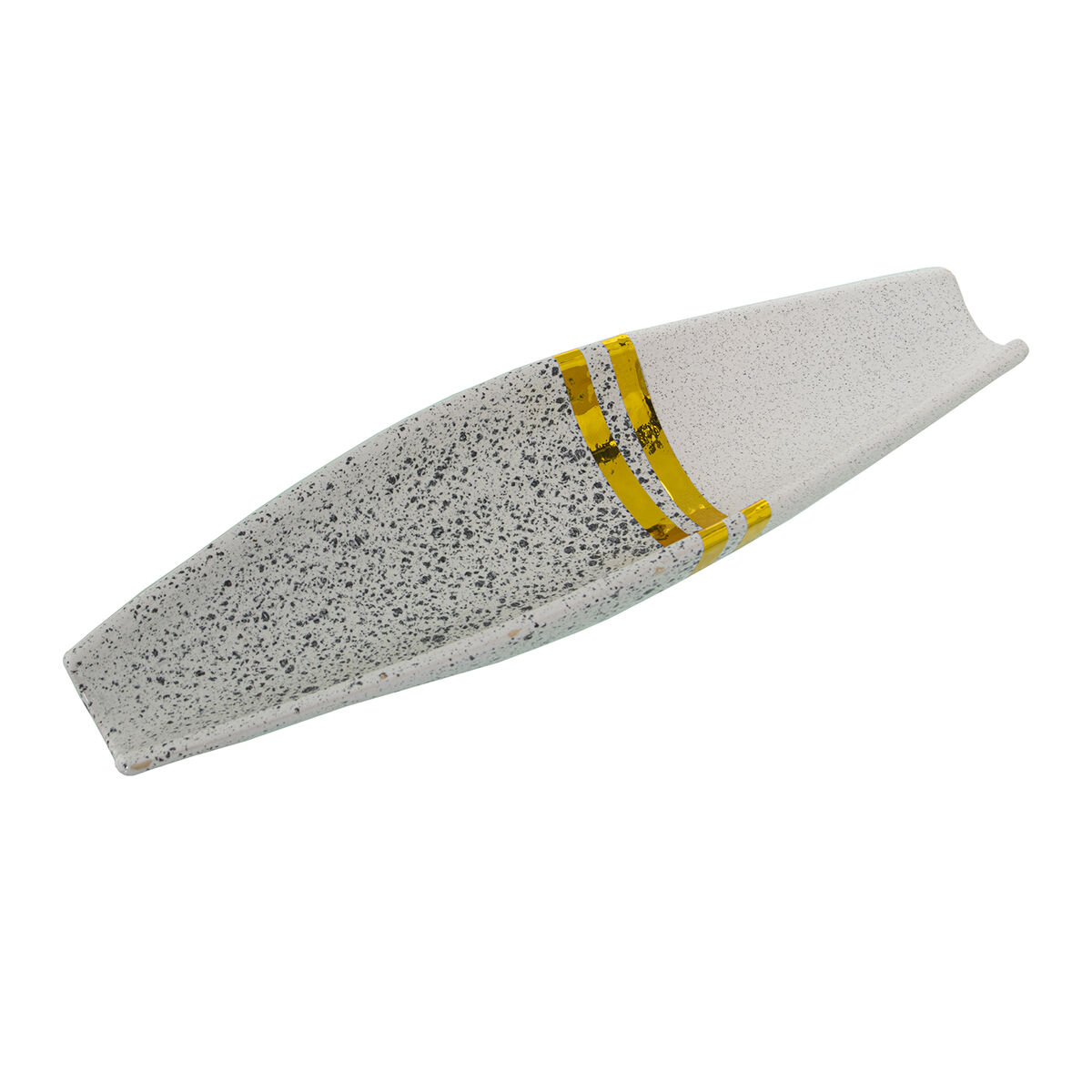 Borddekoration Alexandra House Living Hvid Sølvfarvet Keramik 35 x 11 x 5 cm