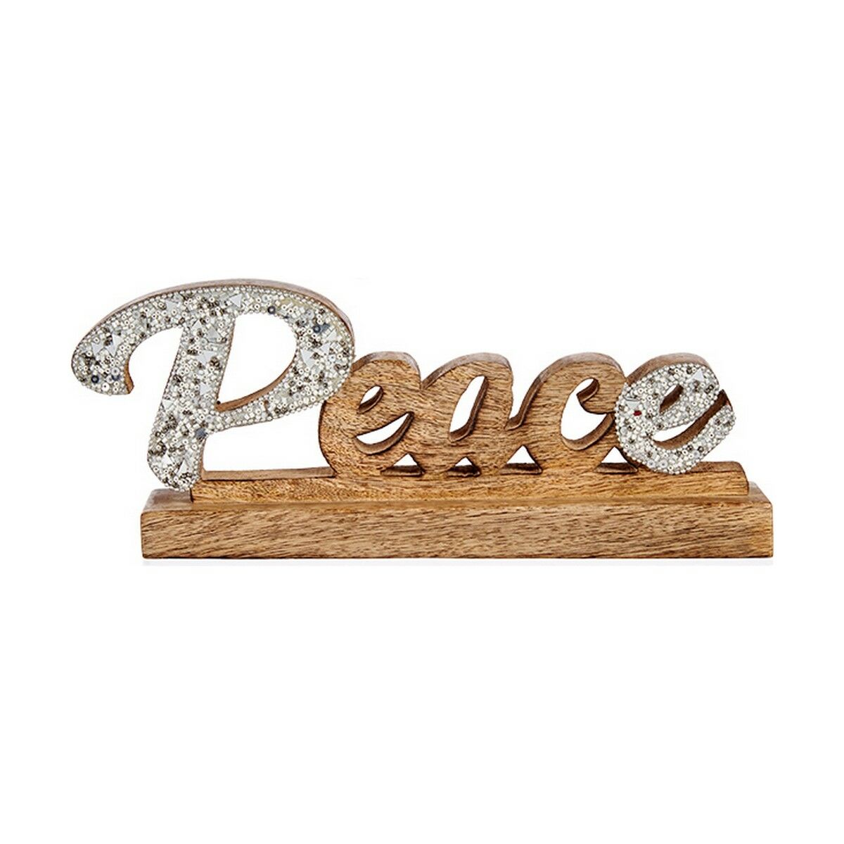 Dekorativ figur Krist+ Peace Sølvfarvet Skinne 6 x 13 x 31 cm