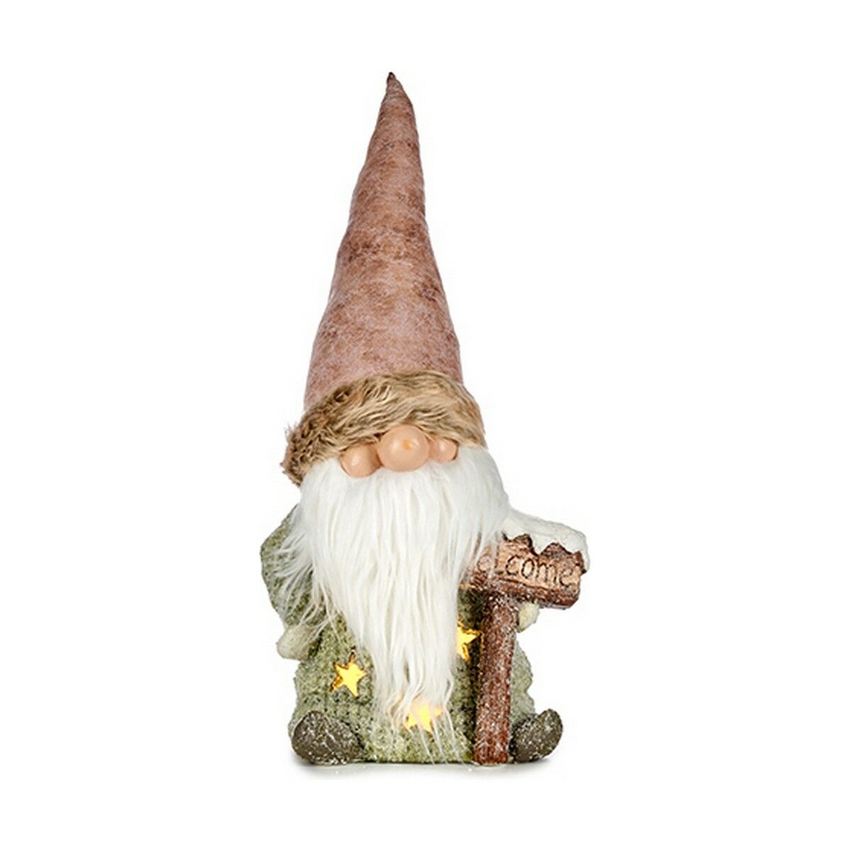 Dekorativ figur Krist+ Hvid Brun Grøn Pink Trold 21 x 58 x 27 cm