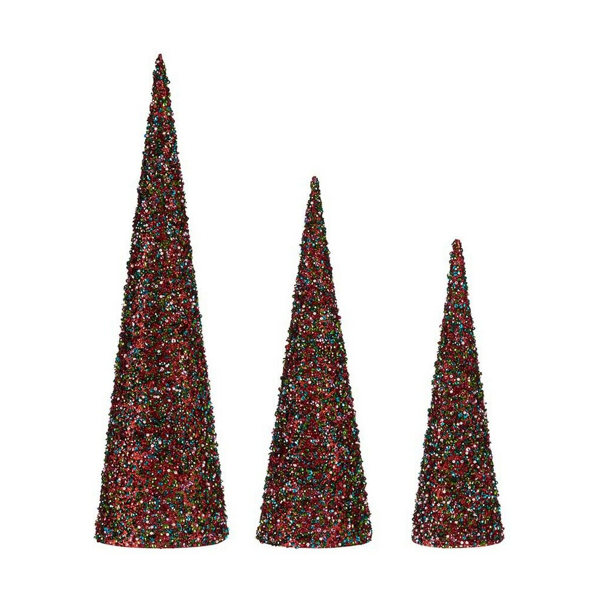 Julepynt Krist+ Blå Fuchsia Paillietter Jul 16,5 x 60 x 16,5 cm Kegler 3 Dele