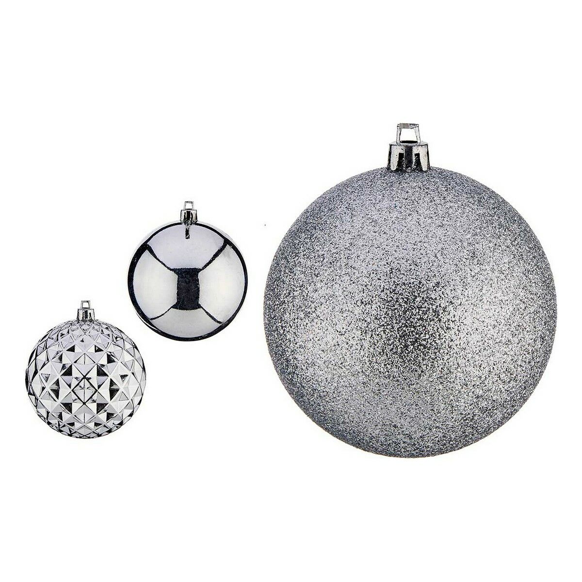 Julekugler Krist+ Sølvfarvet PVC Ø 8 cm 3 enheder