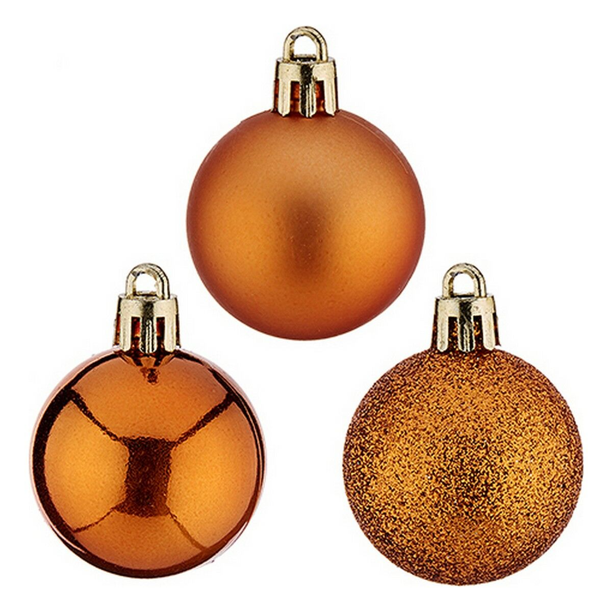 Julekugler Krist+ Orange Plastik Ø 4 cm 12 enheder