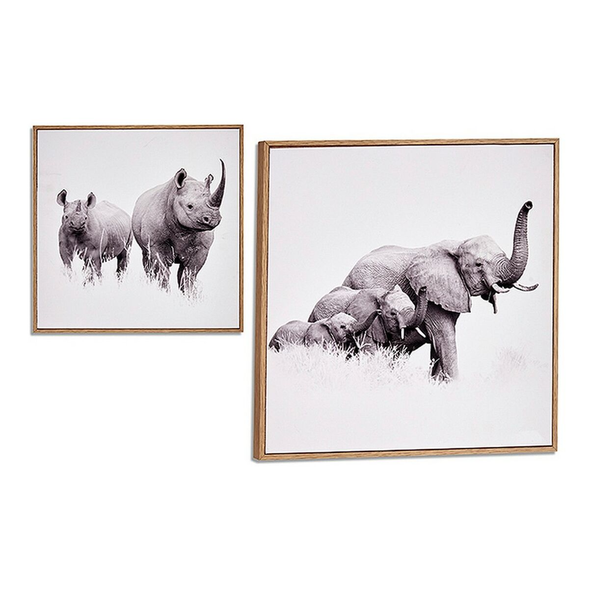 Maleri Gift Decor Brun spånplade 31 x 31 x 2 cm 31 x 2 x 31 cm Med ramme dyr