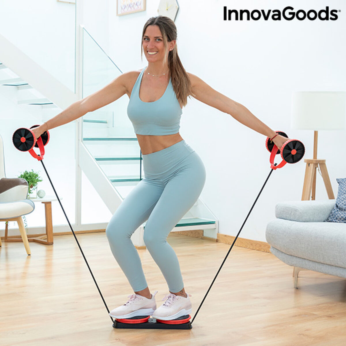 Mavetræner rulle med roterende skiver, gummibånd og træningsvejledning Twabanarm InnovaGoods Ergonomisk (Refurbished A+)