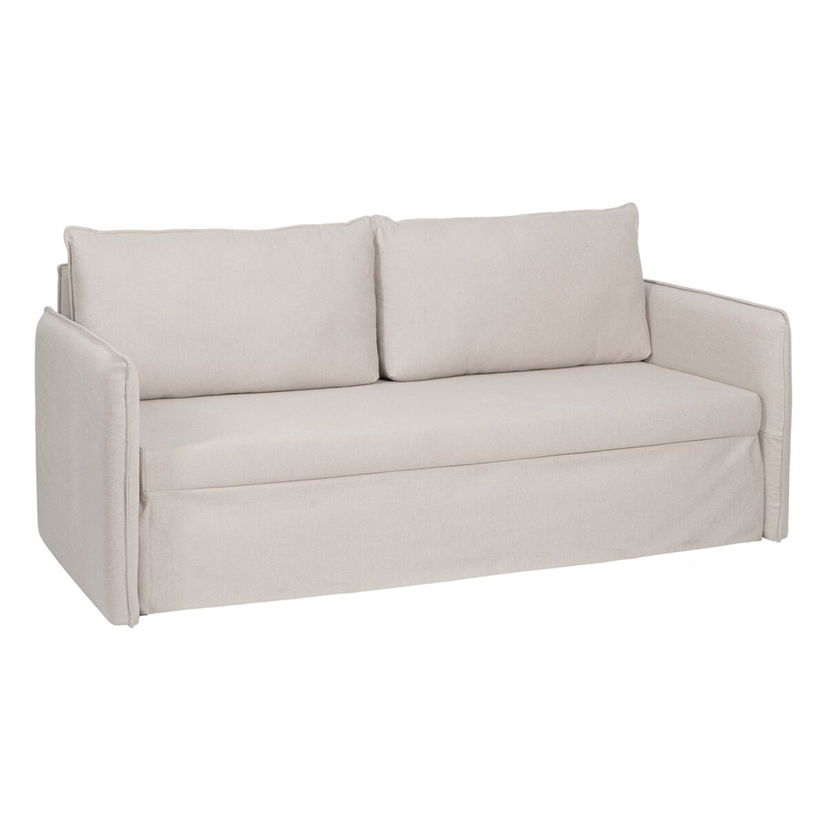 Sofa Beige Polyester Hør 210 x 93 x 95 cm