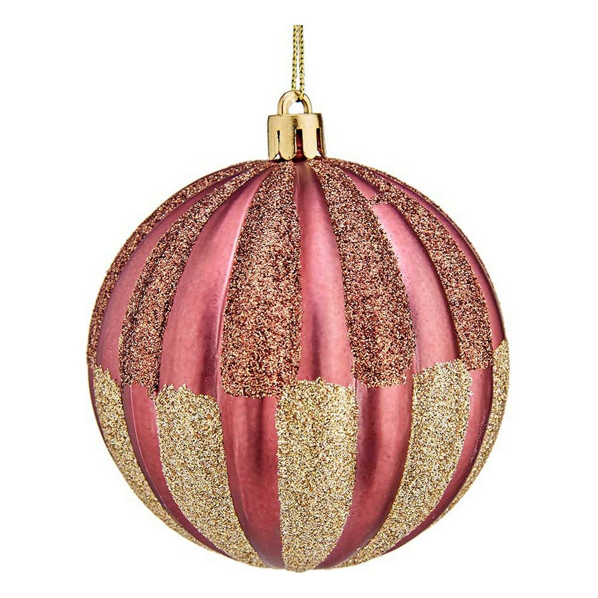 Julekugle Krist+ 00862 Pink PVC Plastik Ø 8 cm 6 enheder