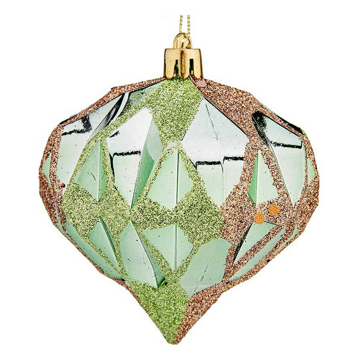 Julekugler Krist+ Grøn Plastik Diamant Ø 8 cm 6 enheder