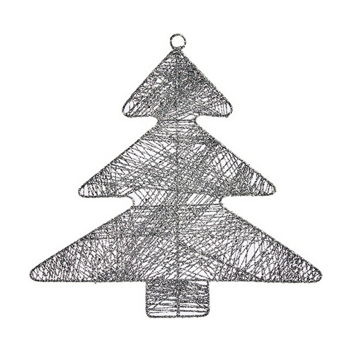 Julepynt Krist+ Sølvfarvet Metal Plastik Juletræ 36,7 x 0,2 x 37,5 cm