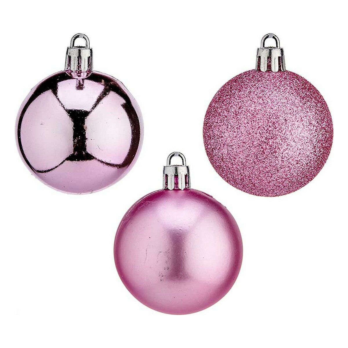 Julekugle Krist+ Pink Plastik Ø 5 cm