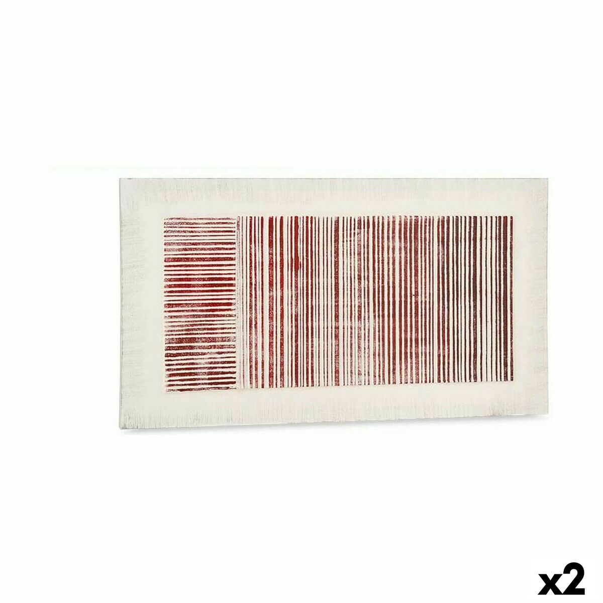 Lærred Gift Decor Hvid Pink Striber Med relief 110 x 60 x 2,5 cm (2 enheder)