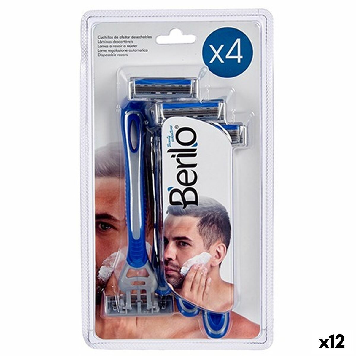 Máquinas de Barbear Descartáveis Berilo 4 Dele (12 enheder)