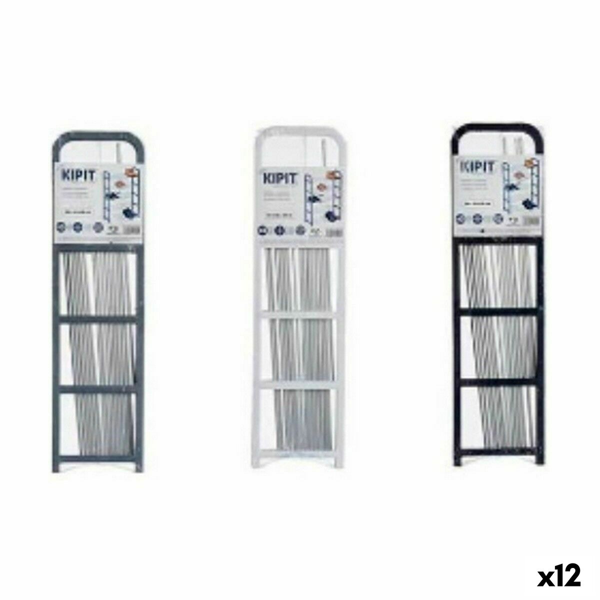 Skostativ Kipit Hvid Sort Grå 68 x 3,5 x 18,5 cm 68 x 3 x 18,5 cm (12 enheder)