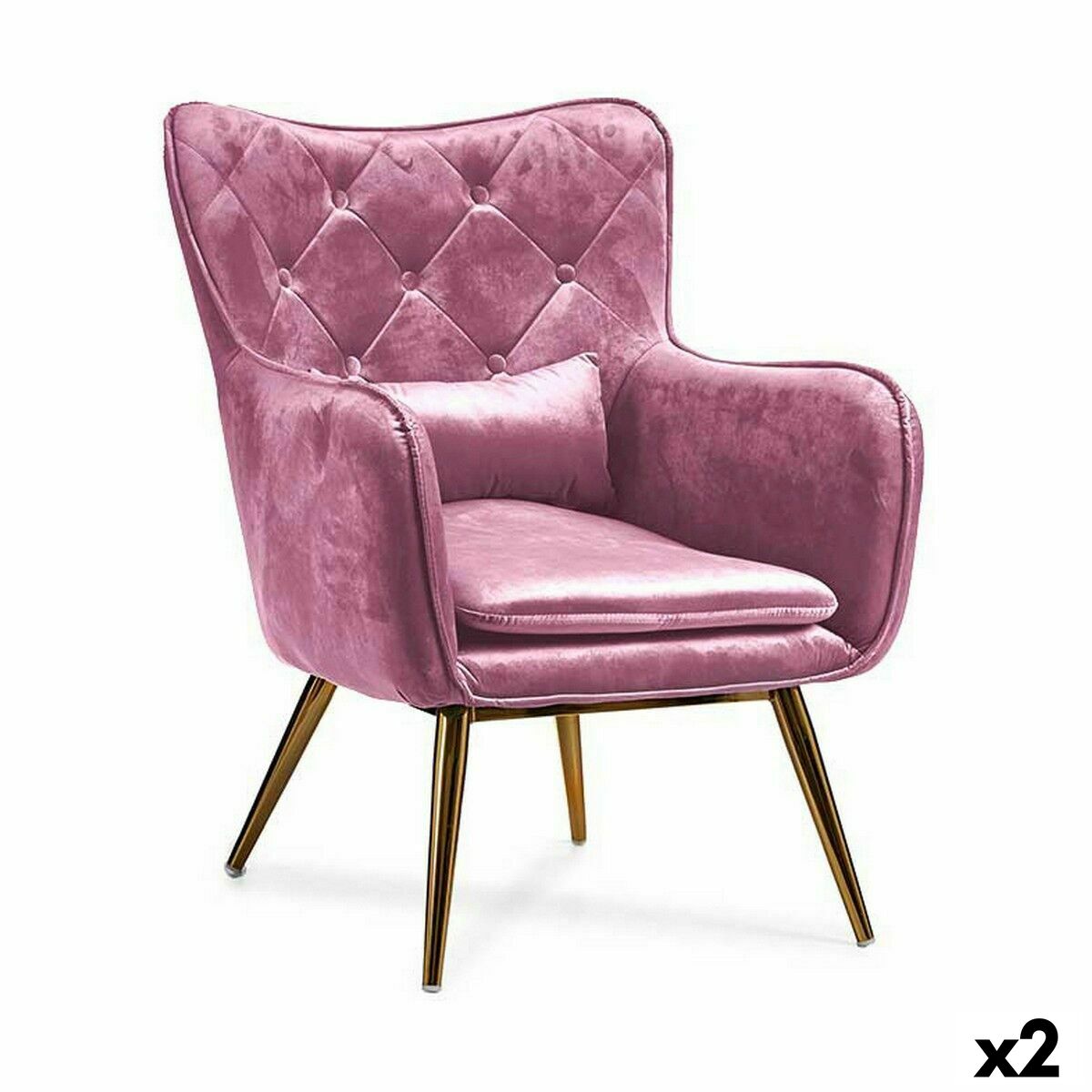 Lænestol Gift Decor Pink 68 x 92 x 70 cm (2 enheder)