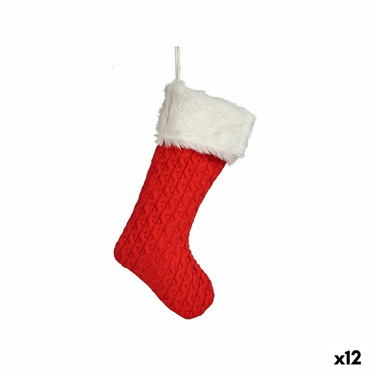 Julepynt Krist+ Rød Klæde Julesok 28 x 4 x 46 cm (12 enheder)