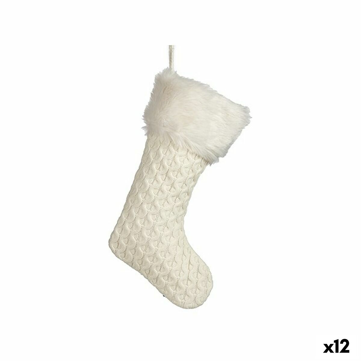 Julepynt Krist+ FG09-20493C Hvid Julesok 28 x 4 x 46 cm (12 enheder)
