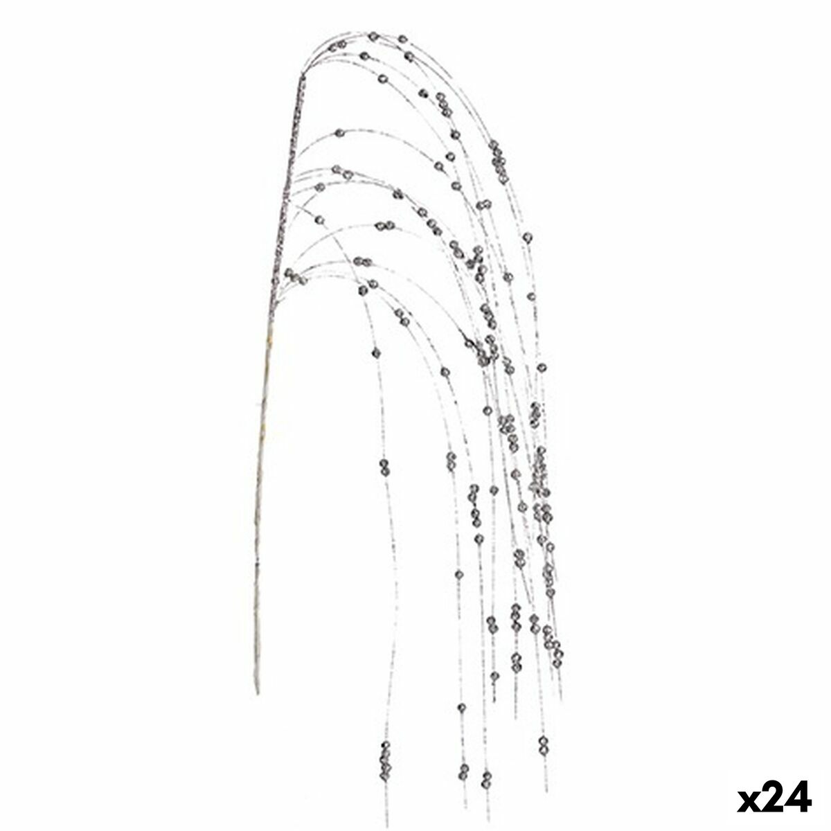 Gren Krist+ Sølvfarvet Kugler 100 x 3 x 5 cm (24 enheder)