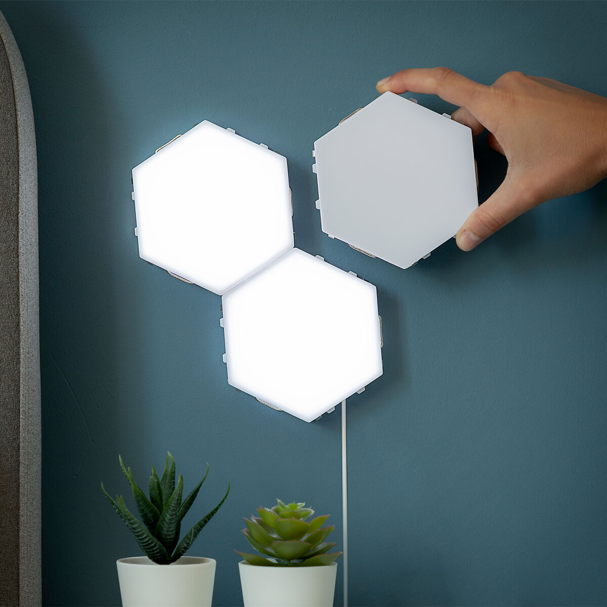 Sæt med Modulære magnetiske og touch LED-paneler Tilight InnovaGoods (Pakke med 3)