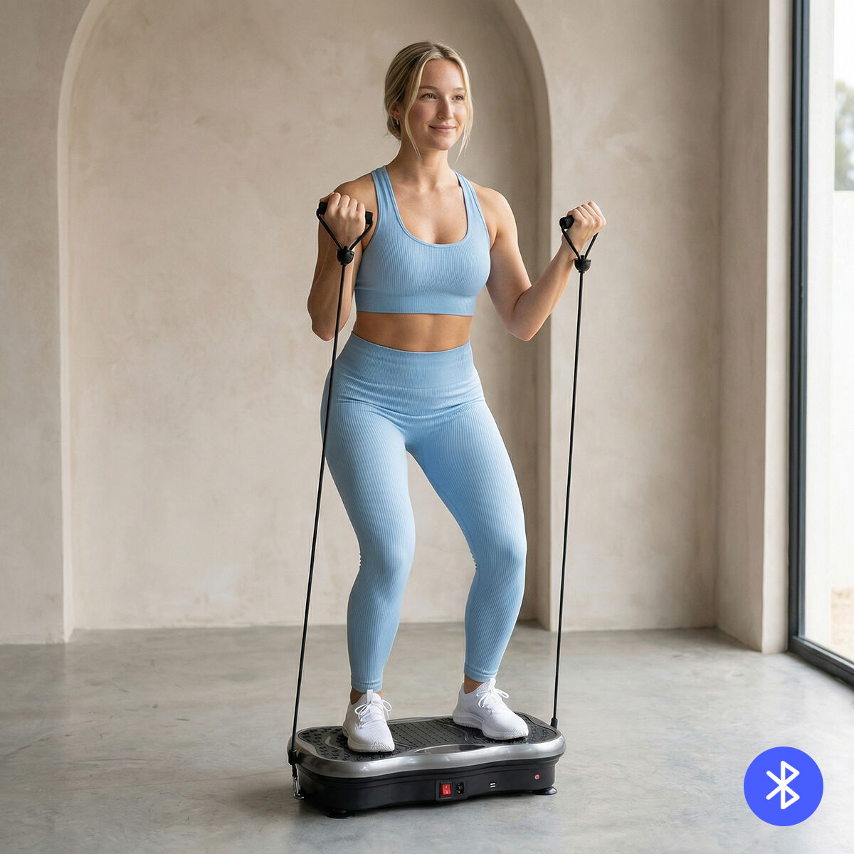 Vibrationsplatform med Højttaler, Modstandsbånd og Fjernbetjening Vivflow InnovaGoods