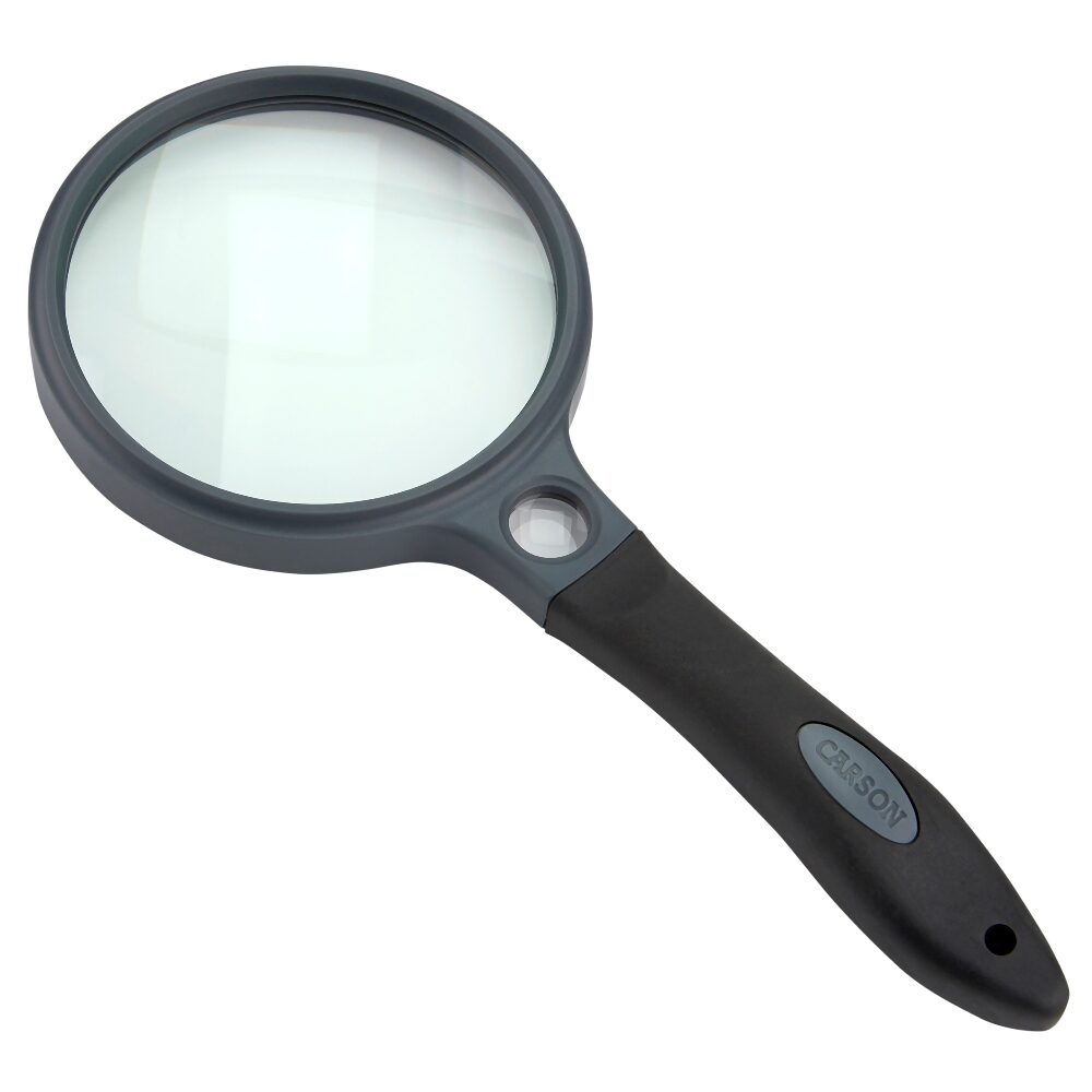 Carson Handheld Magnifier with Rubber Grip 2x90mm Carson Handheld Magnifier with Rubber Grip 2x90mm