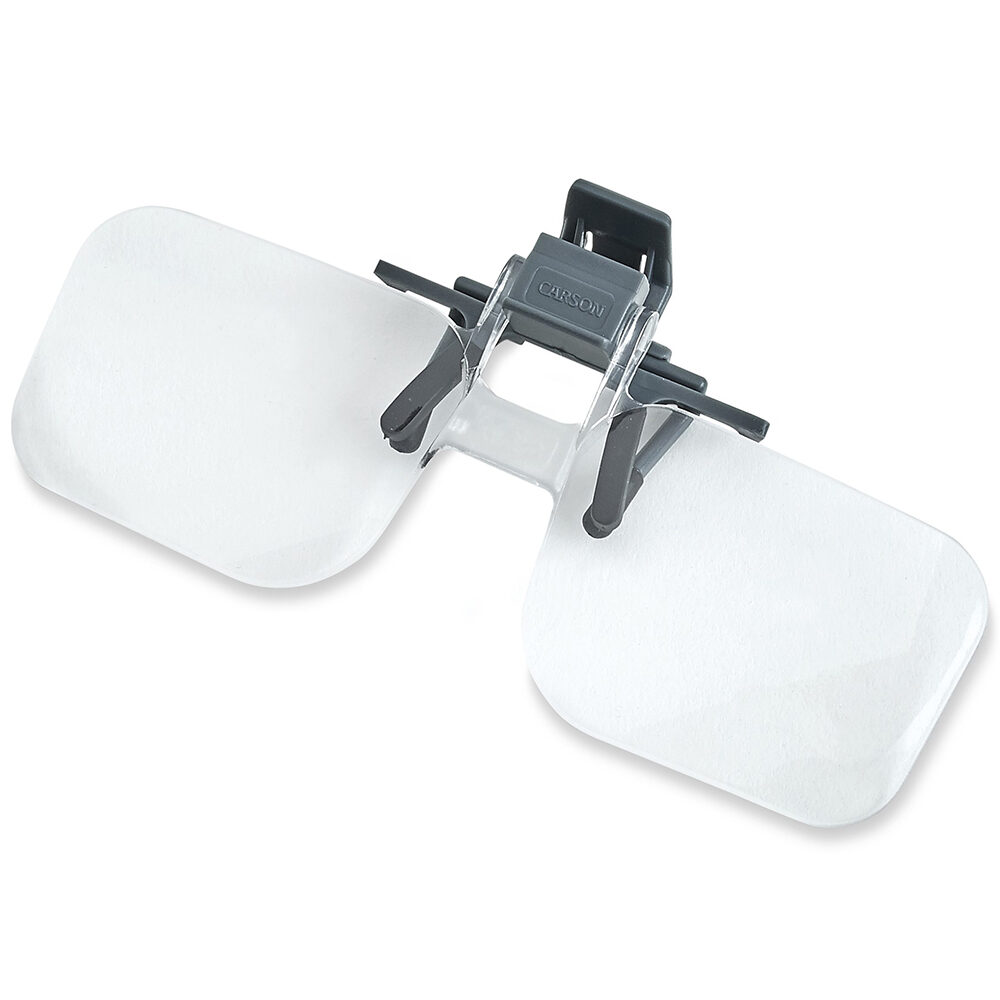 Carson Magnifying Glasses 1.5x (+2.25 Diopter) Clip-On and Flip-Up Carson Magnifying Glasses 1.5x (+2.25 Diopter) Clip-On and Flip-Up